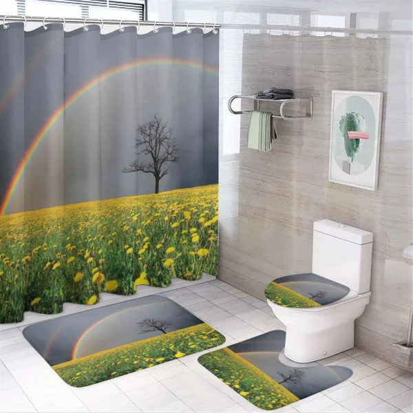 Dandelion Field and Tree on a shower curtain