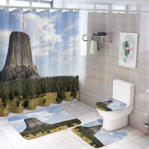 Devils Tower Photo on a shower curtain