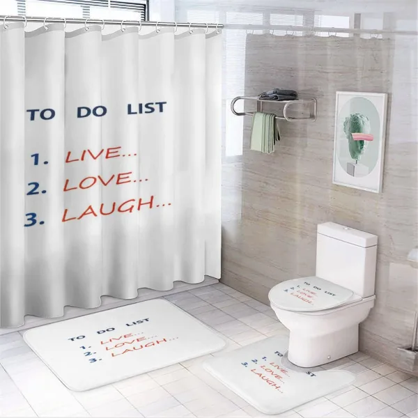 Do List on a shower curtain