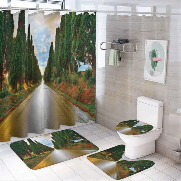Europe Country Village on a shower curtain