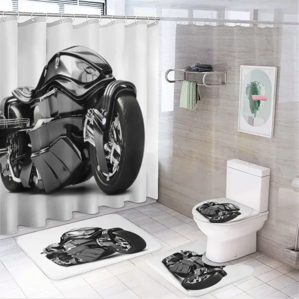Future Ride Motorcycle on a shower curtain