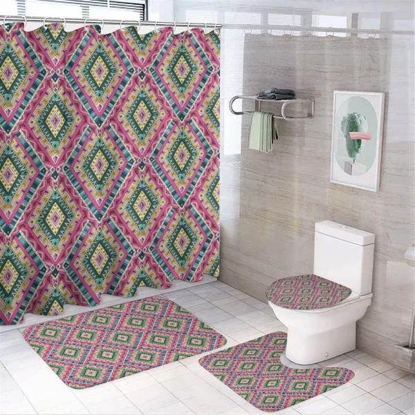 Geometric Doodle on a shower curtain