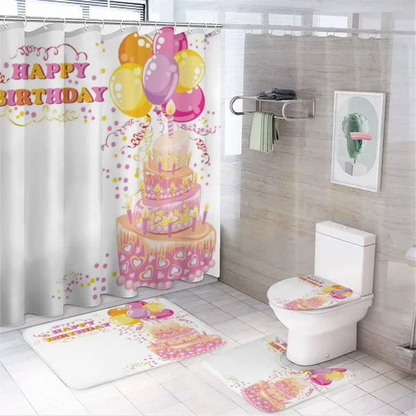 Girl Theme Cake on a shower curtain
