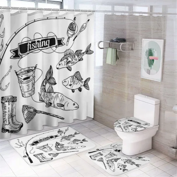 Hand Drawn Animals on a shower curtain