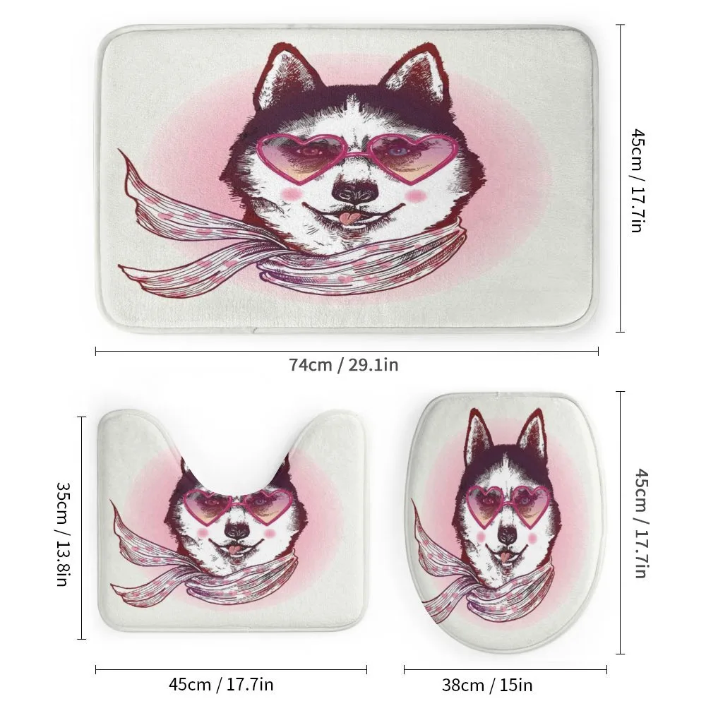 Hipster Husky Dog Hearts — Detail 1