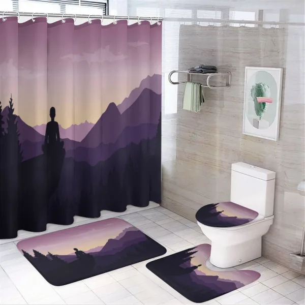 Man Enjoying the View on a shower curtain