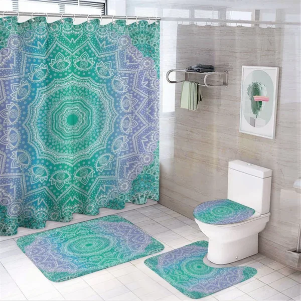 Mandala Geometric on a shower curtain