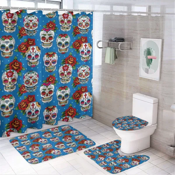 Mexican Retro Dots on a shower curtain