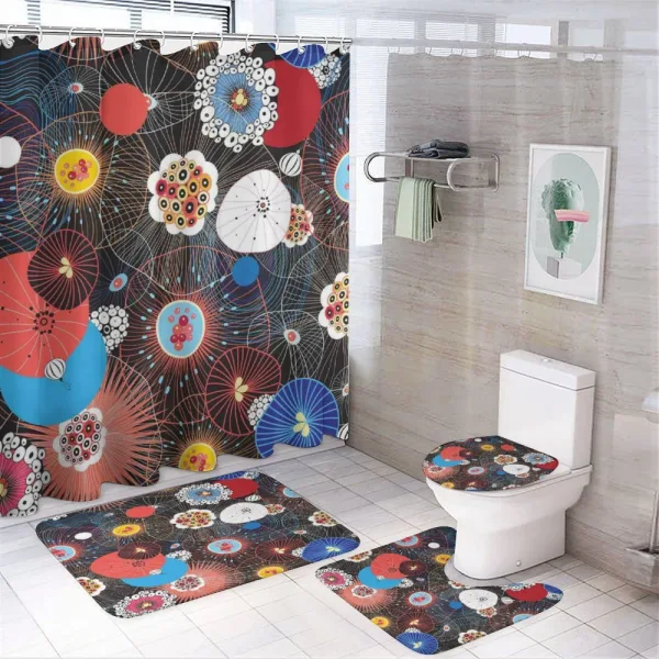 Psychedelic Floral Pattern on a shower curtain