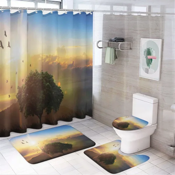 Romantic Fairy Sunset View on a shower curtain