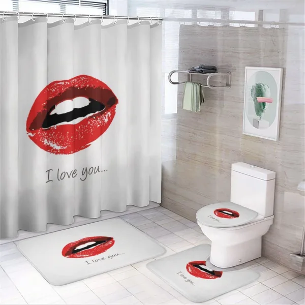 Seductic Female Lips on a shower curtain