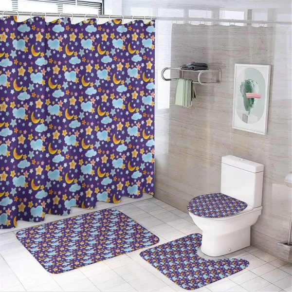 Sleeping Childish Cartoon on a shower curtain
