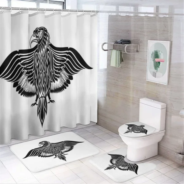Traditional Heraldic Bird on a shower curtain