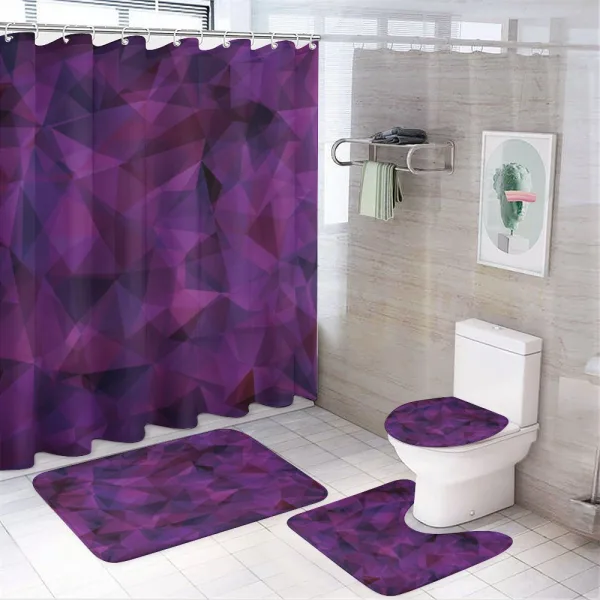 Triangle Purple Shape on a shower curtain