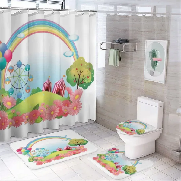 Village Hill Circus on a shower curtain