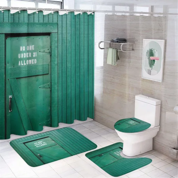 Vintage Back Door Theme on a shower curtain