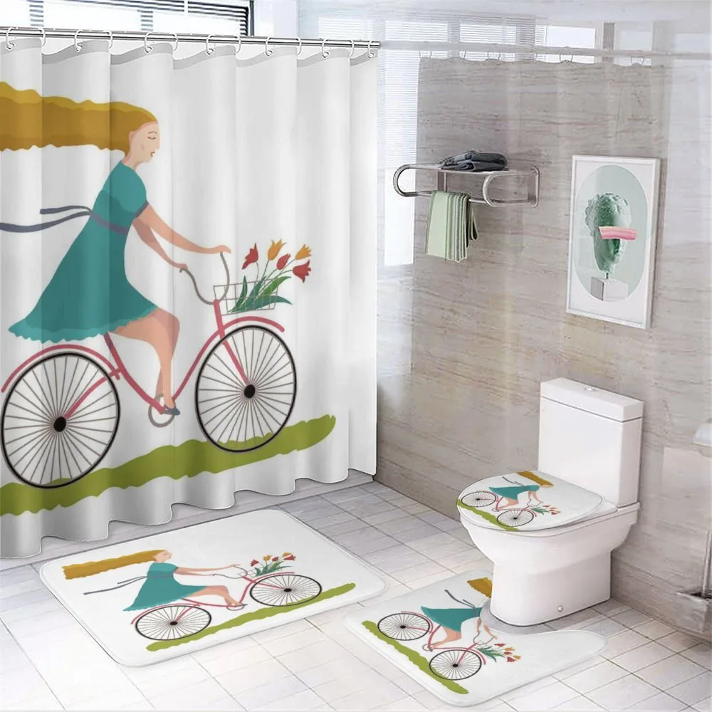 Woman on Bike Tulips — Your design
