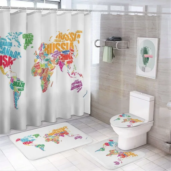 World Europe America on a shower curtain