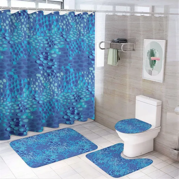 Abstract Fish Skin Scales on a shower curtain