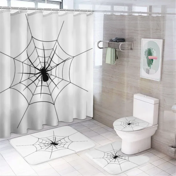 Black Spooky Crawly on a shower curtain