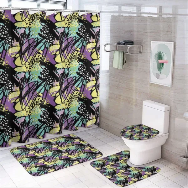 Brush Strokes Modern Art on a shower curtain