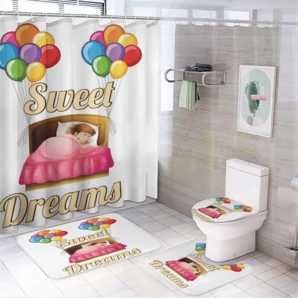 Cartoon Girl Night on a shower curtain