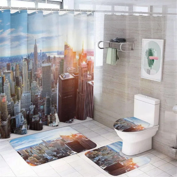 Financial District on a shower curtain
