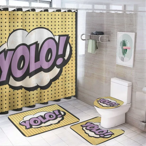 Grunge Comic Book Design on a shower curtain
