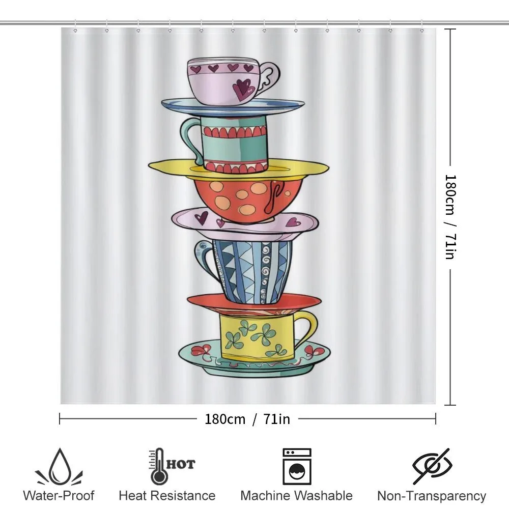 Hand Drawn Art Colorful Cups — Detail 2
