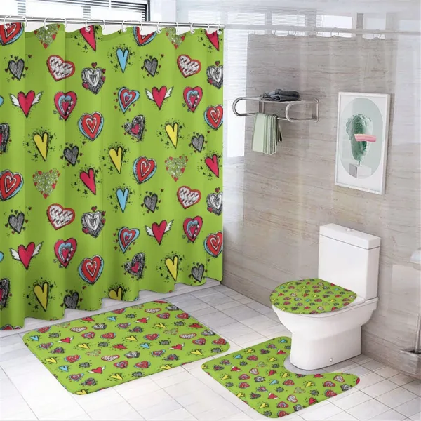 Hand Drawn Hearts Sketch on a shower curtain