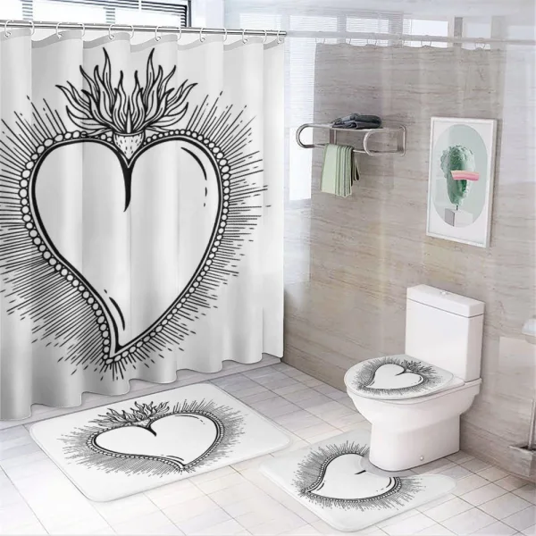 Heart with Rays on a shower curtain