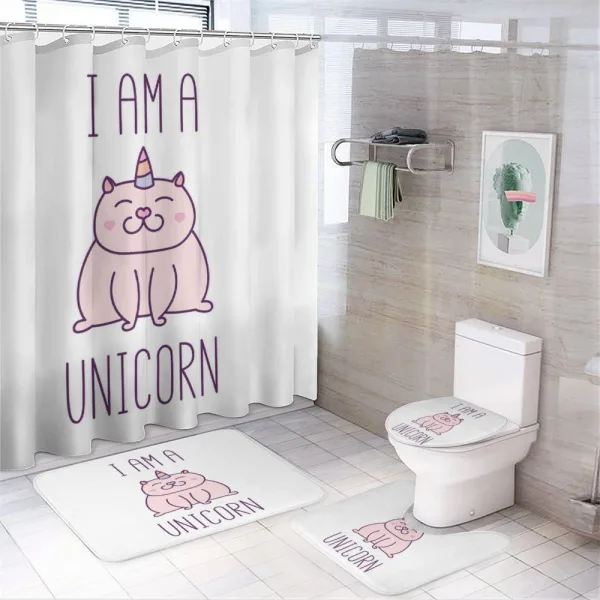 Kitten on a shower curtain