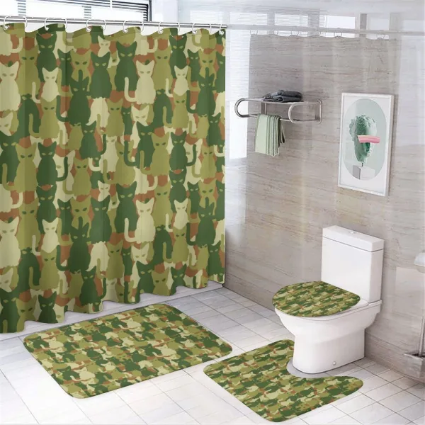 Kitten Silhouettes Jungle on a shower curtain