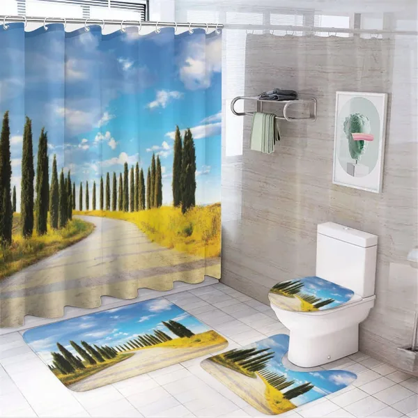 Mediterranean Trees on a shower curtain