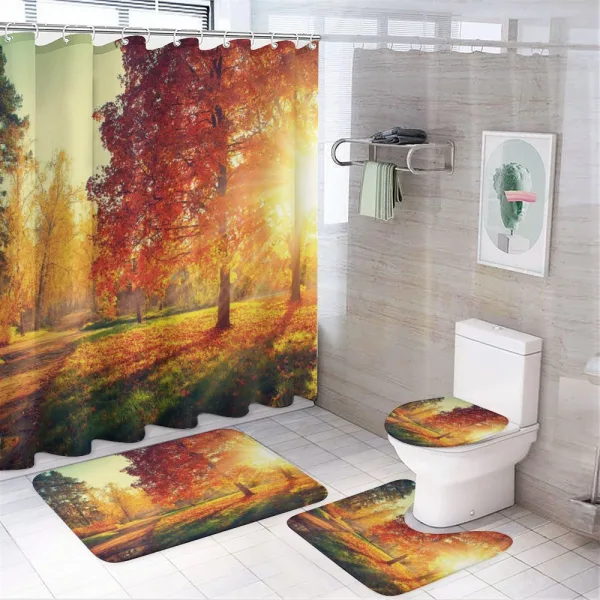 Misty Day in the Forest on a shower curtain
