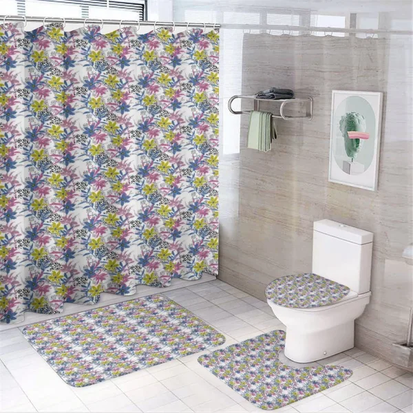 Pastel Daffodils Blooms Yard on a shower curtain