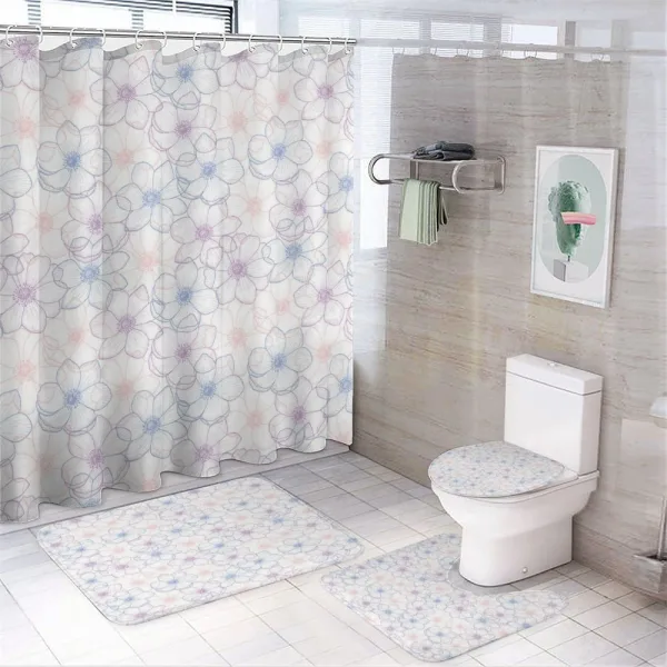 Pastel Petals on a shower curtain