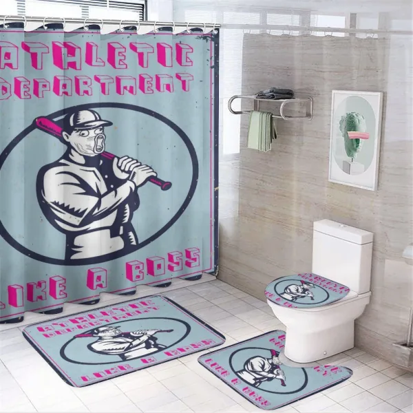 Retro Poster Art Like a Boss on a shower curtain