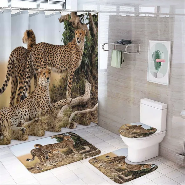 Safari Animal Cheetahs on a shower curtain