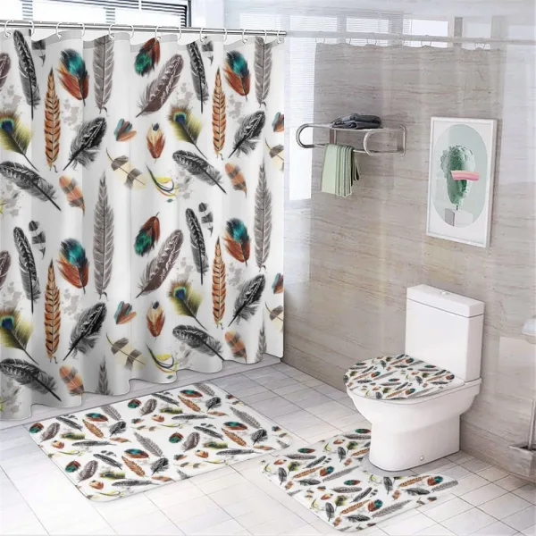 Vivid Feathers Vivid Art on a shower curtain