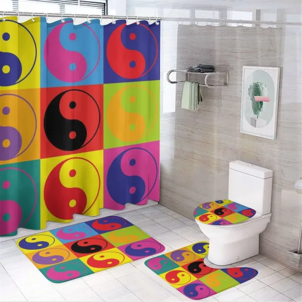 Ying Yang Hippie on a shower curtain