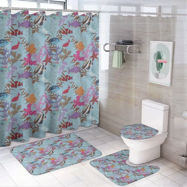 Aquatic Jellyfish Fish on a shower curtain