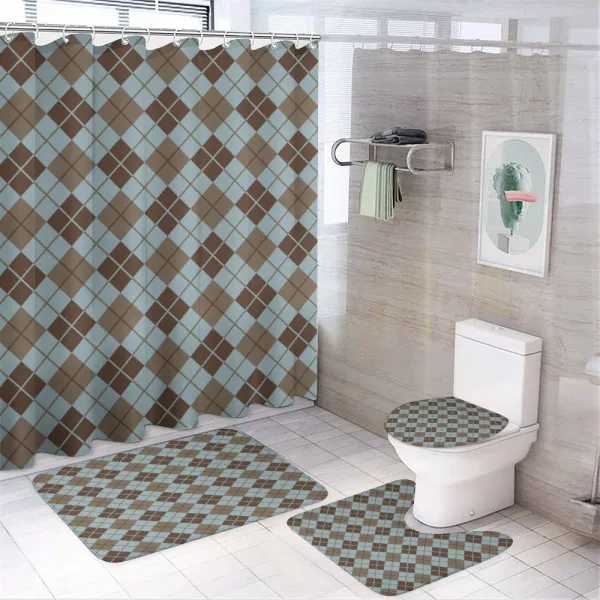 Argyle Pattern on a shower curtain