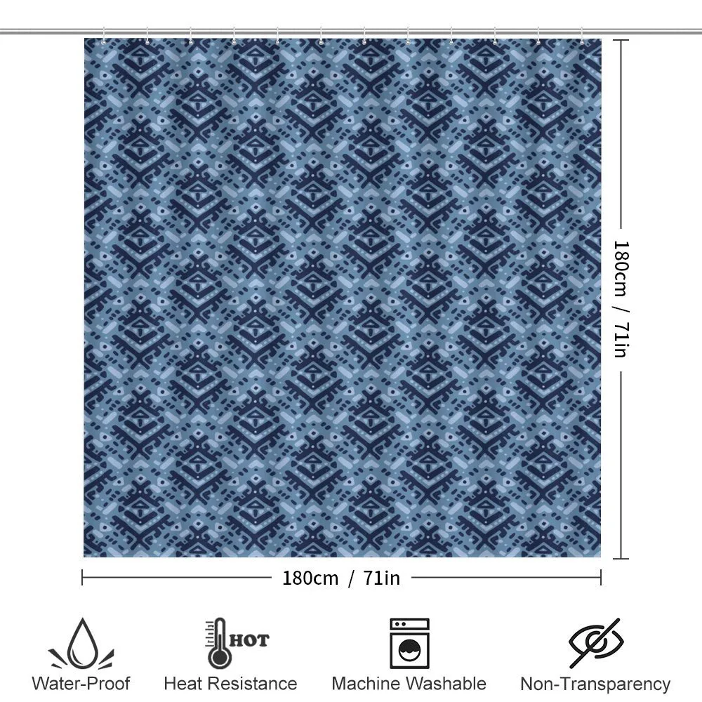Blue Monochrome Tribal Ornate — Detail 2