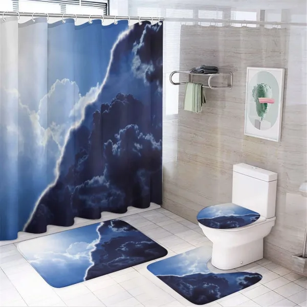 Contrasting Sky View on a shower curtain