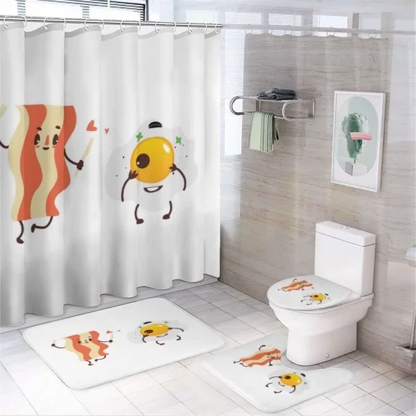 Funny Cartoon Characters on a shower curtain