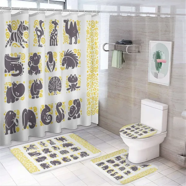 Grey Animal on a shower curtain
