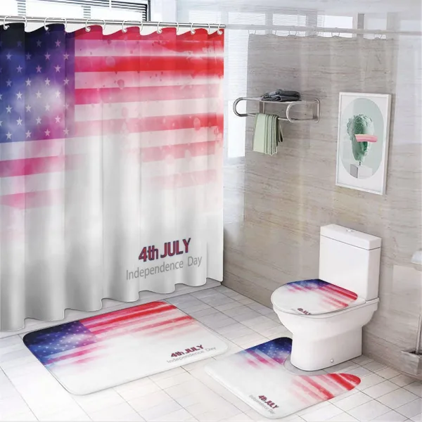Grunge Flag Art on a shower curtain