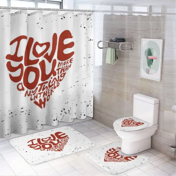 Grungy Heart Form on a shower curtain