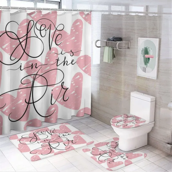 Love is in the Air on Hearts on a shower curtain